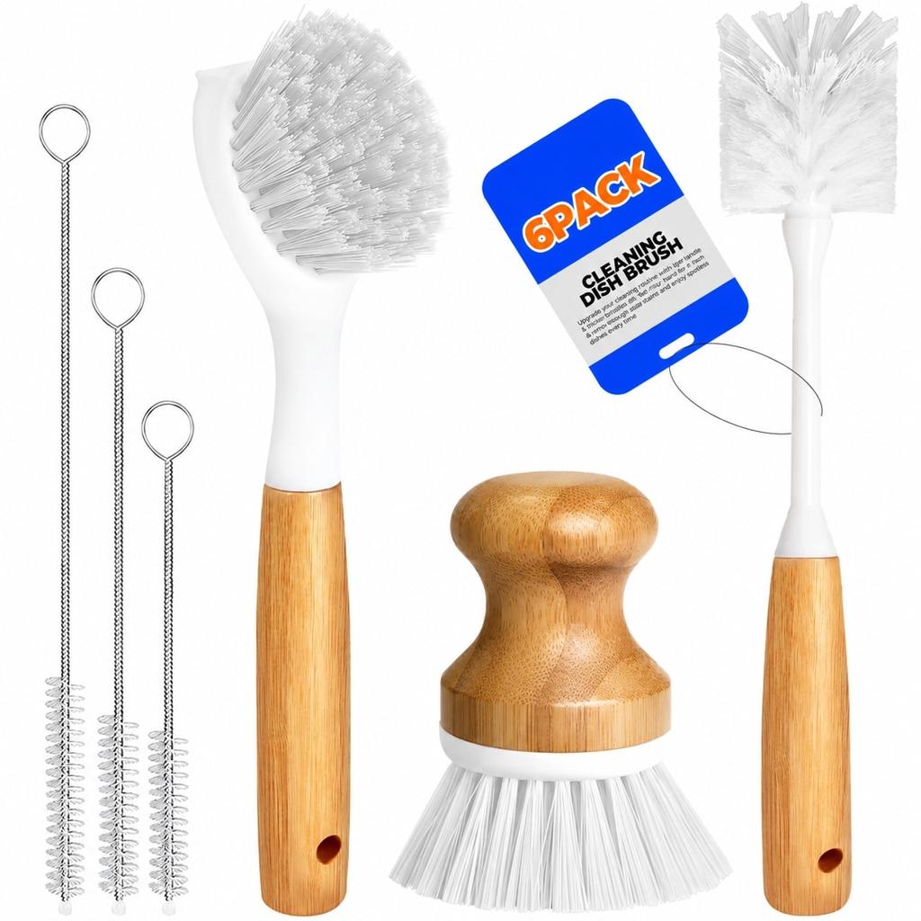 Kitchen Cleaning Brush Set | Multi-Purpose Scrub Brushes for Kitchen & Home