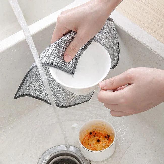Dish Washing Mesh Cloth | Reusable Non-Scratch Kitchen Cleaning Cloth