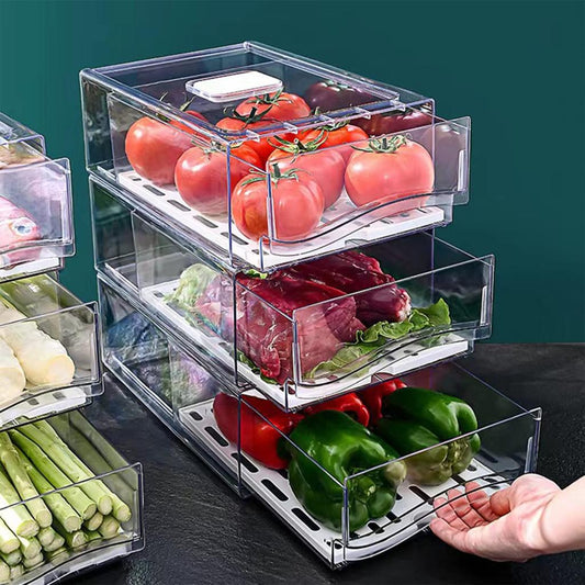 Fridge Storage Box | Stackable Refrigerator Organizer Bi