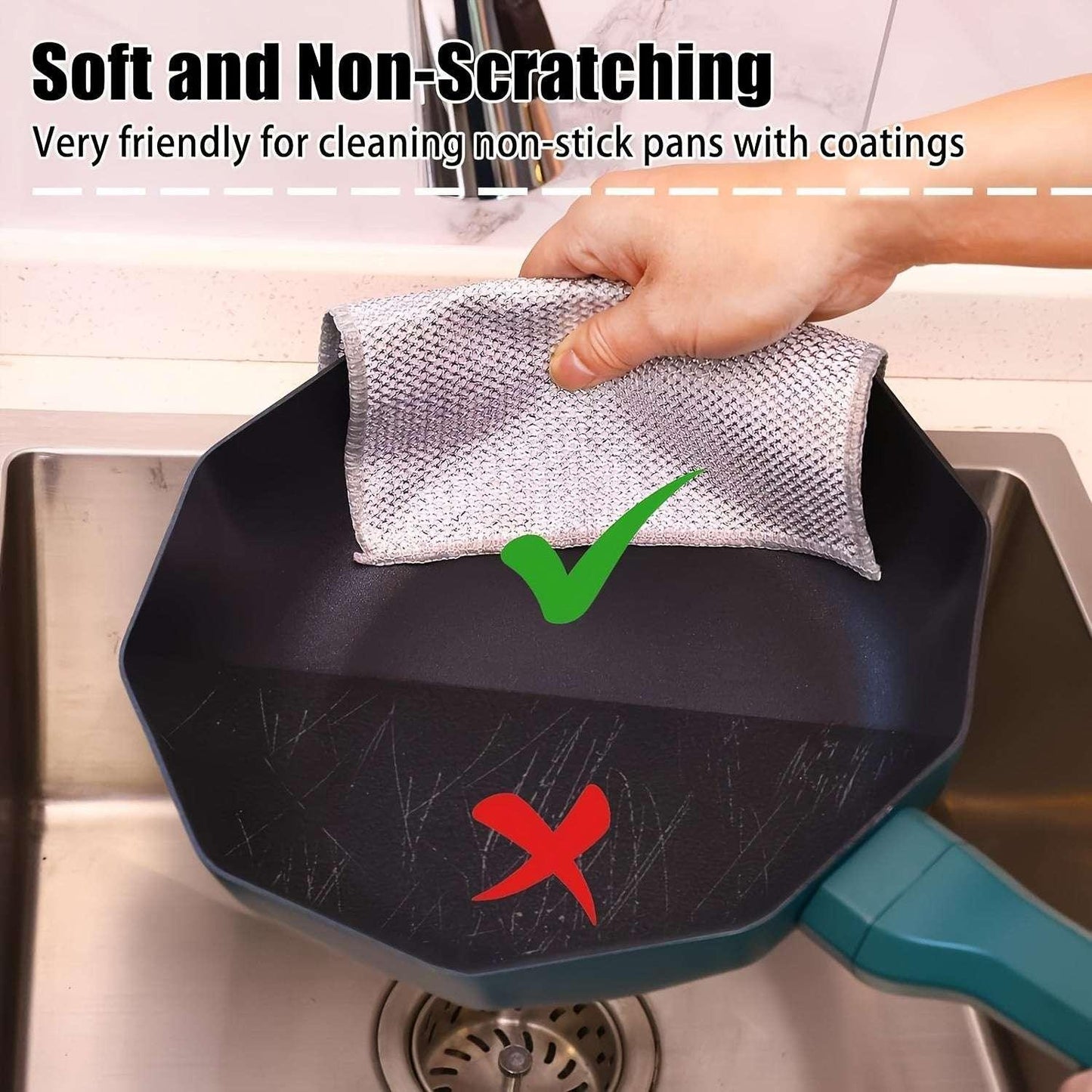 Dish Washing Mesh Cloth | Reusable Non-Scratch Kitchen Cleaning Cloth