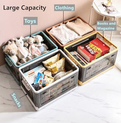 Foldable Storage Box with Lid | Large Capacity Clothes &amp; Closet Organizer