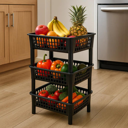 Storage Basket | Multi-Purpose Plastic Organizer Basket with Handles