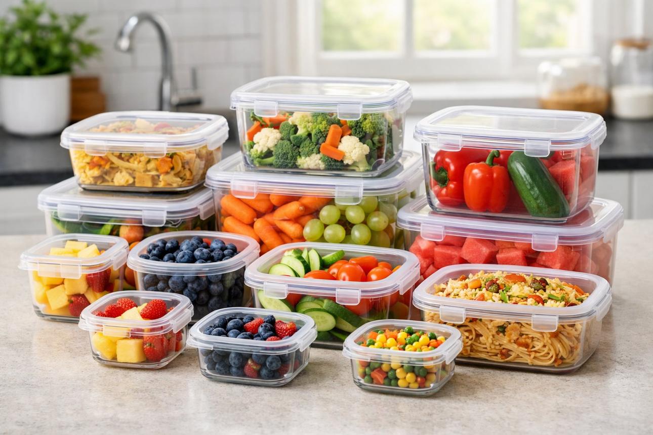 Nesting Food Storage Containers | BPA-Free Airtight Stackable Container Set