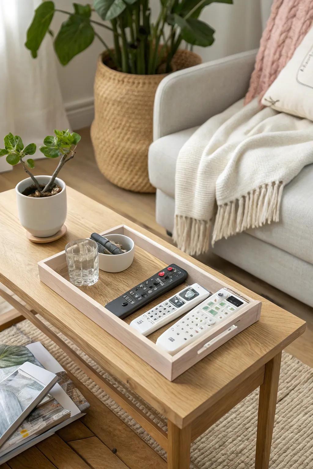 Remote Control Holder | Multi-Compartment Remote & Desktop Organizer