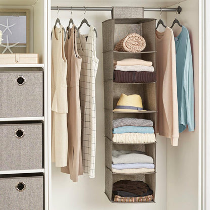 Hanging Closet Organizer | Foldable Multi-Shelf Wardrobe Storage Organizer