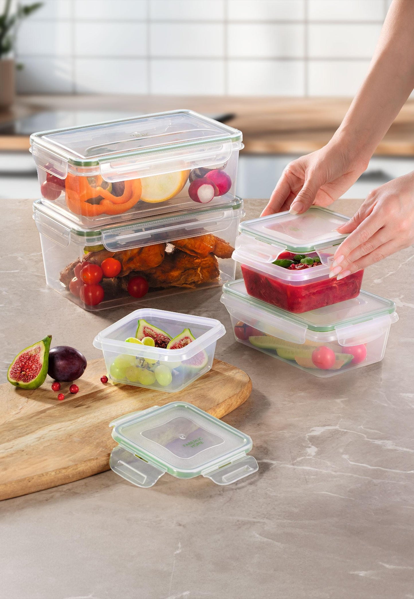 Nesting Food Storage Containers | BPA-Free Airtight Stackable Container Set