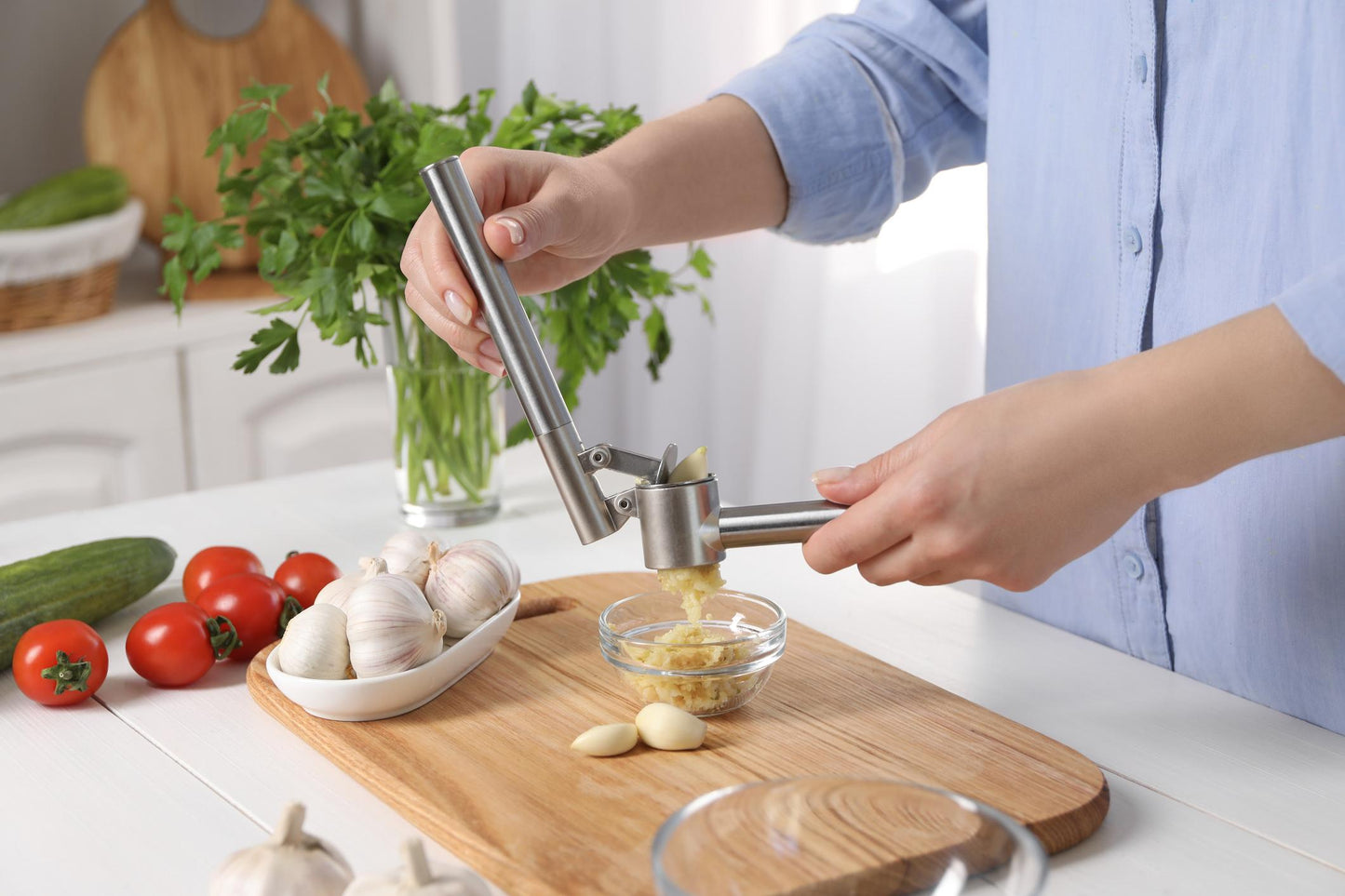 Garlic Press | Premium Stainless Steel Garlic Crusher & Mincer