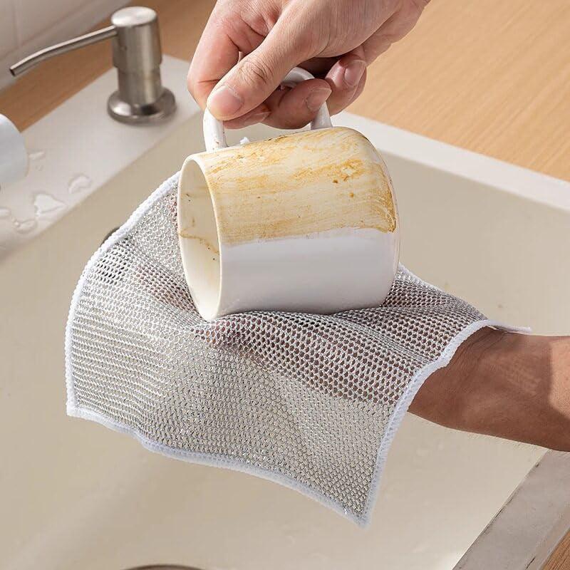 Dish Washing Mesh Cloth | Reusable Non-Scratch Kitchen Cleaning Cloth