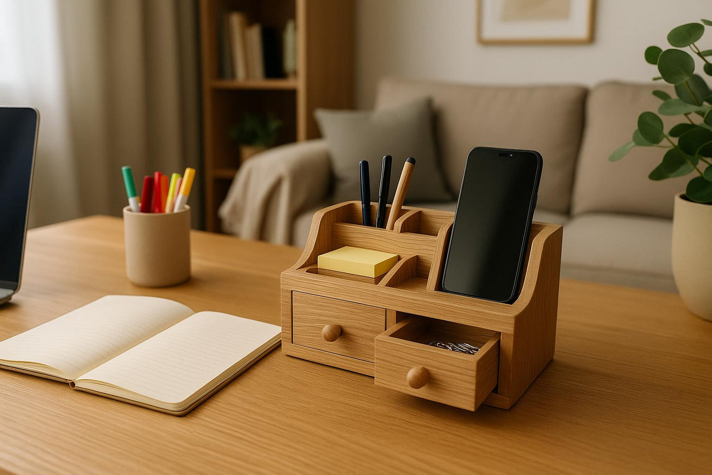 Desk Organizer | Multi-Compartment Desktop Storage for Office &amp; Home