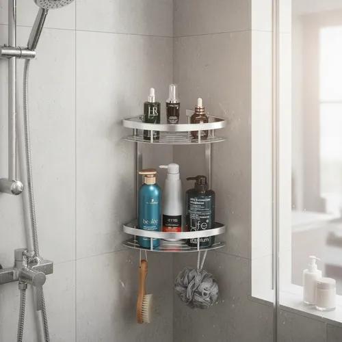 Bathroom Corner Shelf | No-Drill Waterproof Wall Mounted Shower Organizer