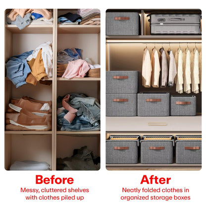 Foldable Storage Box with Lid | Large Capacity Clothes &amp; Closet Organizer
