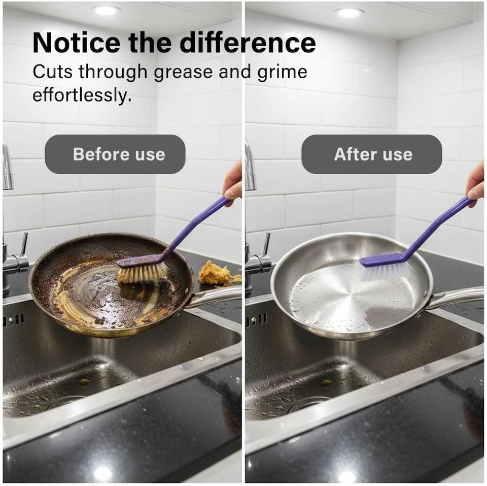 Kitchen Cleaning Brush Set | Multi-Purpose Scrub Brushes for Kitchen & Home