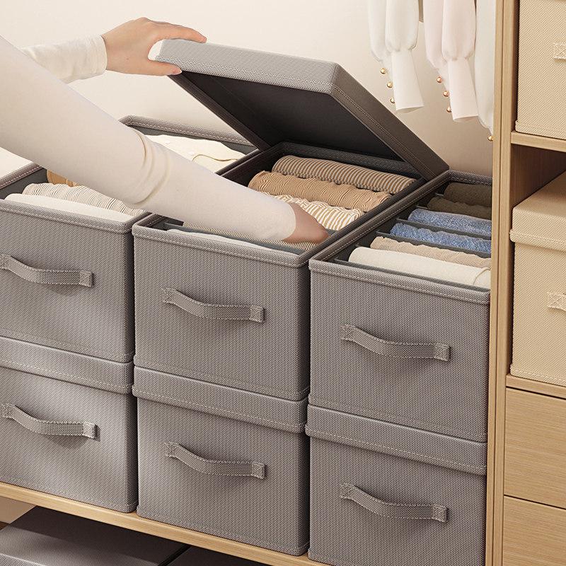 Foldable Storage Box with Lid | Large Capacity Clothes &amp; Closet Organizer