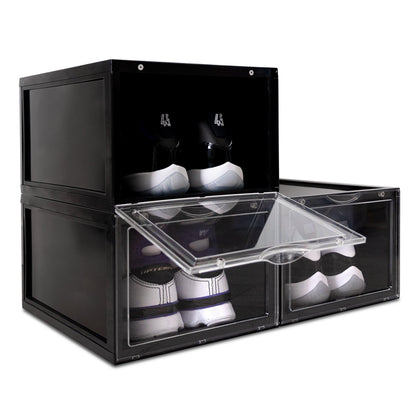 Shoe Organizer Box | Stackable Transparent Shoe Storage Box with Front Opening