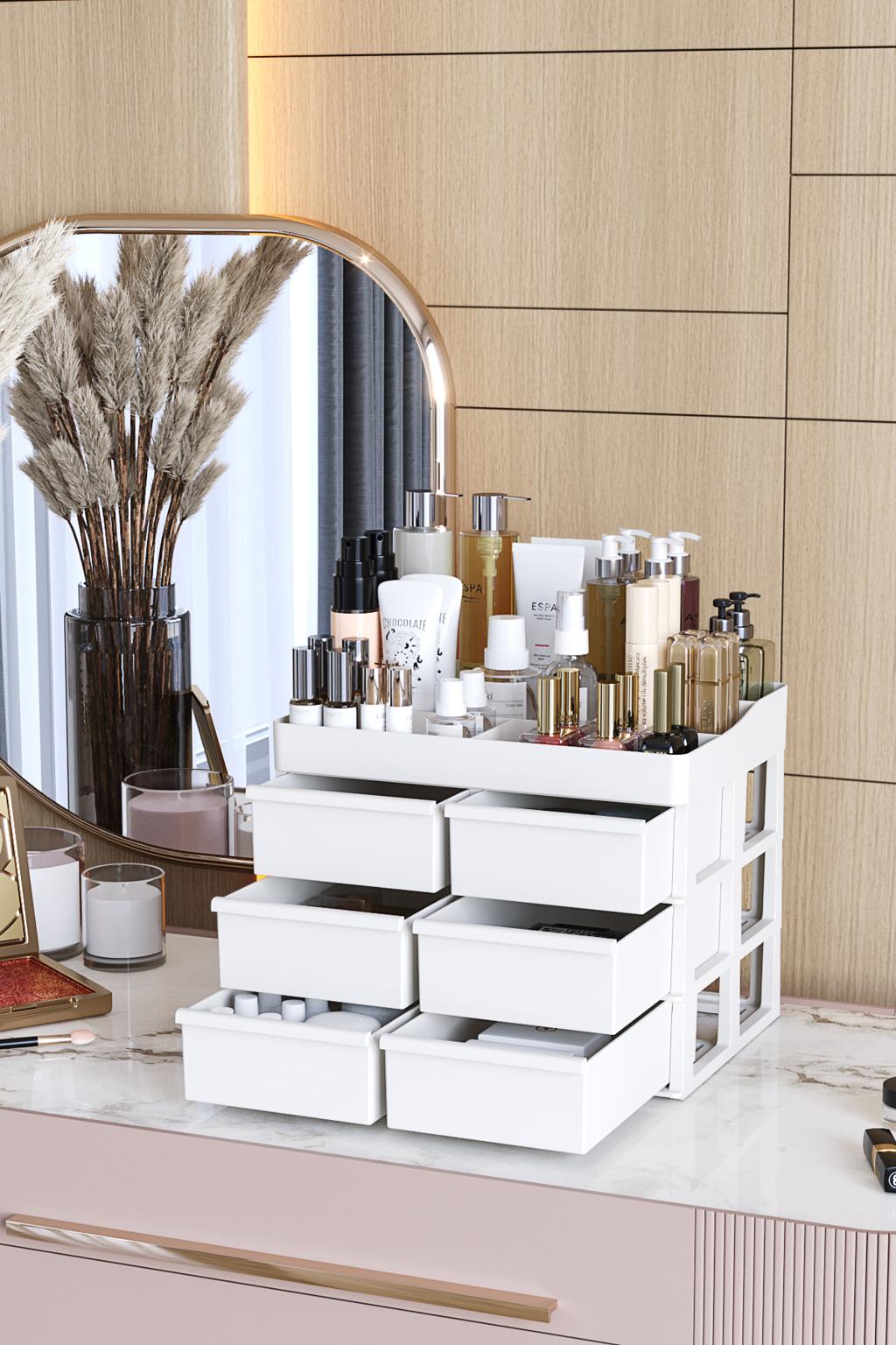 Cosmetic & Makeup Organizer with Drawers | Vanity Storage Box