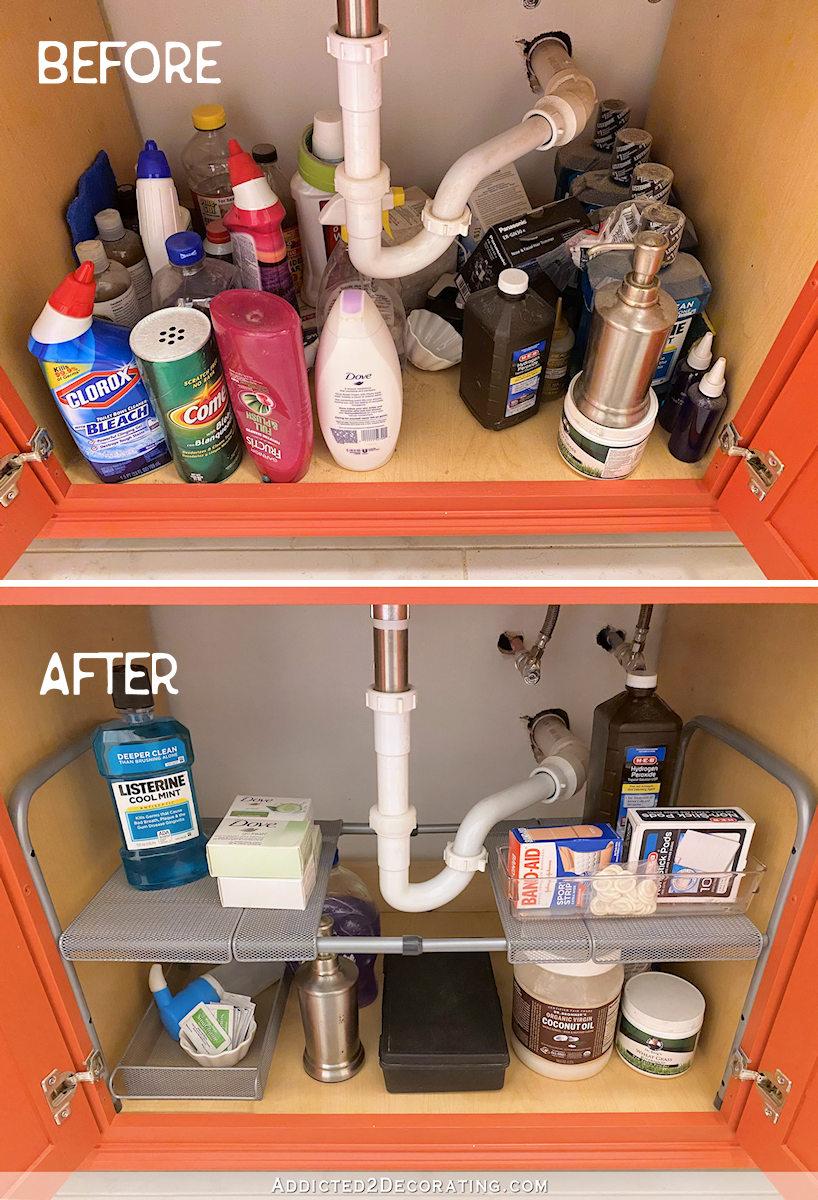 Under Sink Bathroom Organizer | 2-Tier Sliding Cabinet Storage Rack