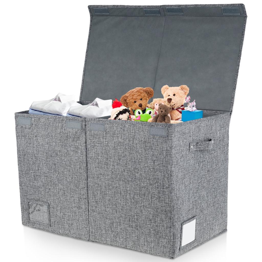 Foldable Storage Box with Lid | Large Capacity Clothes &amp; Closet Organizer