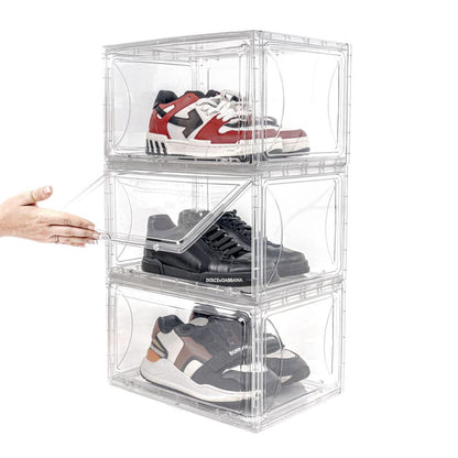 Shoe Organizer Box | Stackable Transparent Shoe Storage Box with Front Opening
