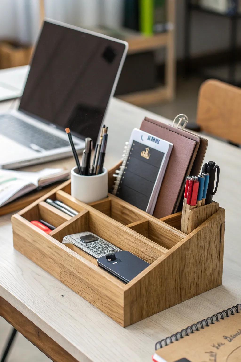 Desk Organizer | Multi-Compartment Desktop Storage for Office &amp; Home